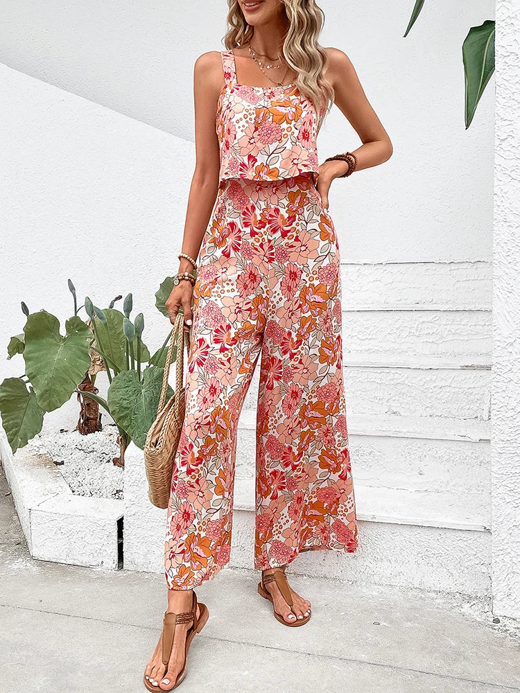 Sandra™ - Floral Wide-leg Jumpsuit