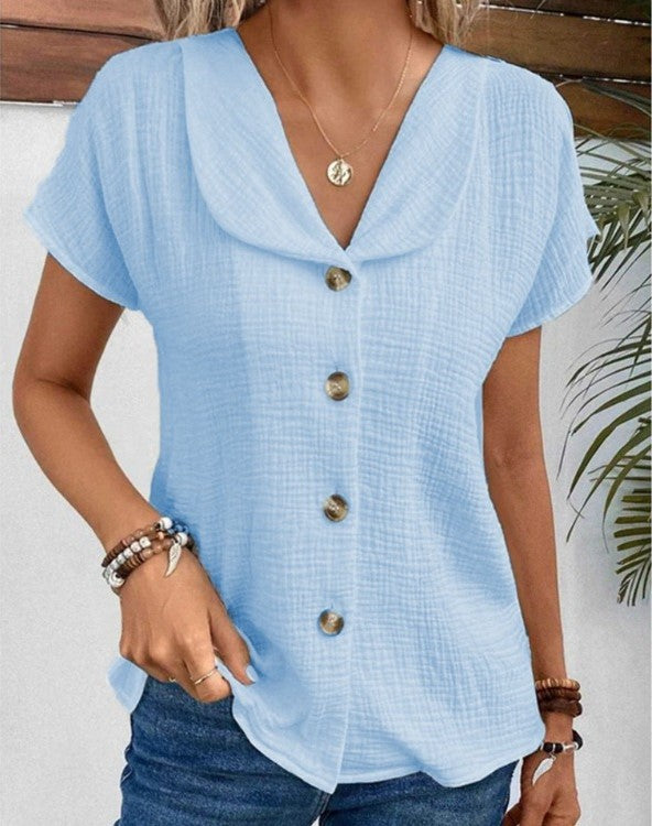 Sleekline™ |Maria Cotton-Linen Blouse