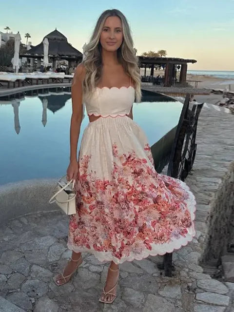 Elona - Scalloped Floral Sundress